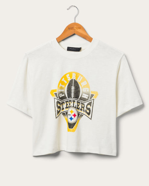 Women's Steelers Long Sleeve Loose Knit Crop