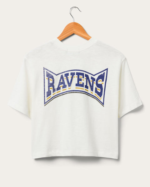 Women's Ravens Long Sleeve Loose Knit Crop