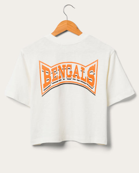 DFC Crop Sport Style Cincinnati Bengals Women Orange T-Shirt L