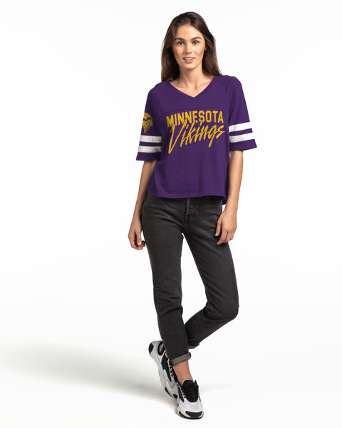 Minnesota Vikings Nike Women's Back Cutout Raglan T-Shirt - White/Heather  Purple