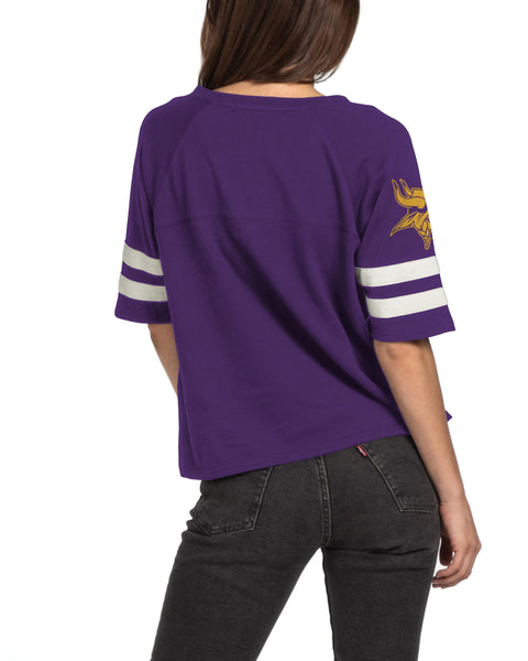 '47 Women's Minnesota Vikings Purple Half-Moon Crop T-Shirt