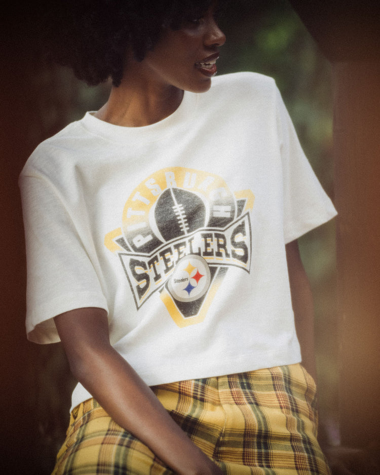 Women's Pittsburgh Steelers Mock Neck Crop Tee