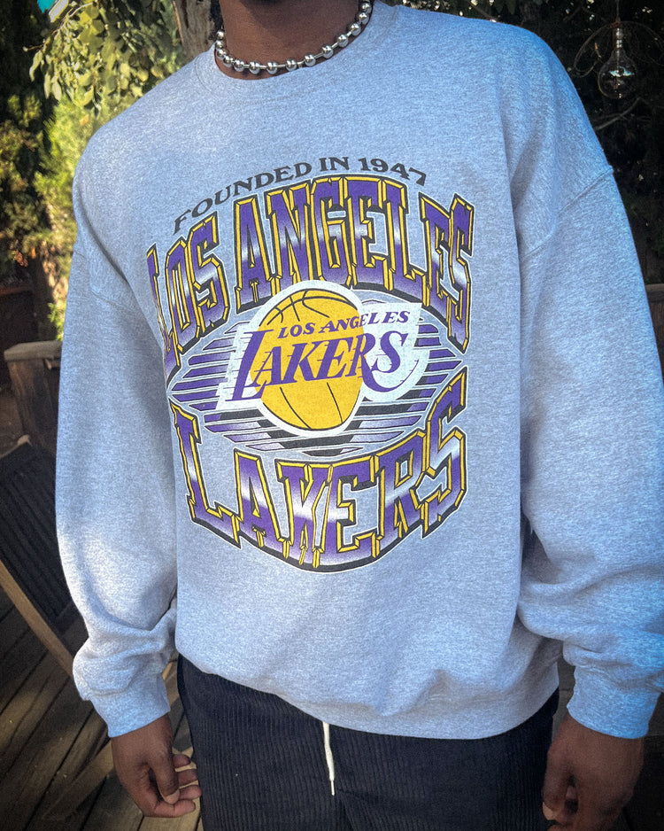 Lakers Chrome Lines Crew Fleece