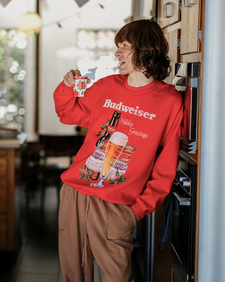 Budweiser Holiday Greetings Flea Market Fleece