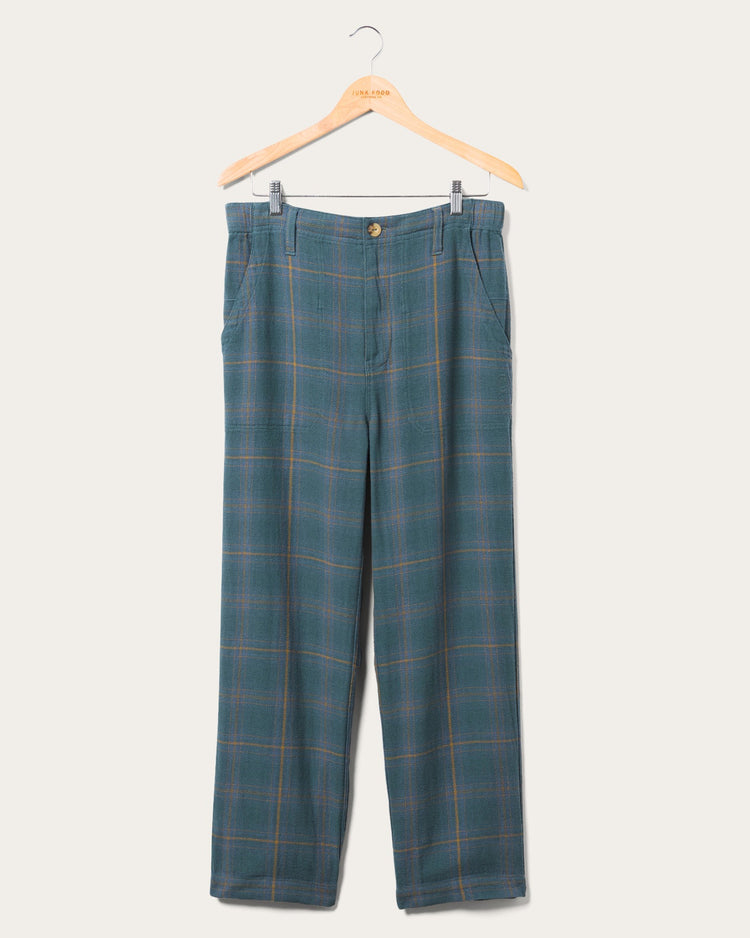 Unisex Straight Twill Plaid Pant