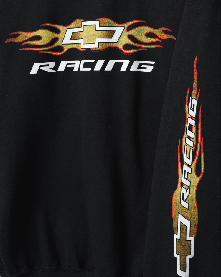 Chevy Racing Flames Flea Market Crew Fleece