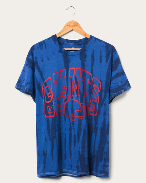 NFL New York Giants Junior Short Sleeve Tie-Dye Fashion Crop T-Shirt - S