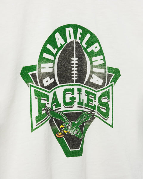 47 Women's Philadelphia Eagles Black Throwback Half-Moon Crop T-Shirt