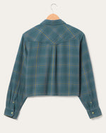 Women's Twill Plaid Crop Shirt