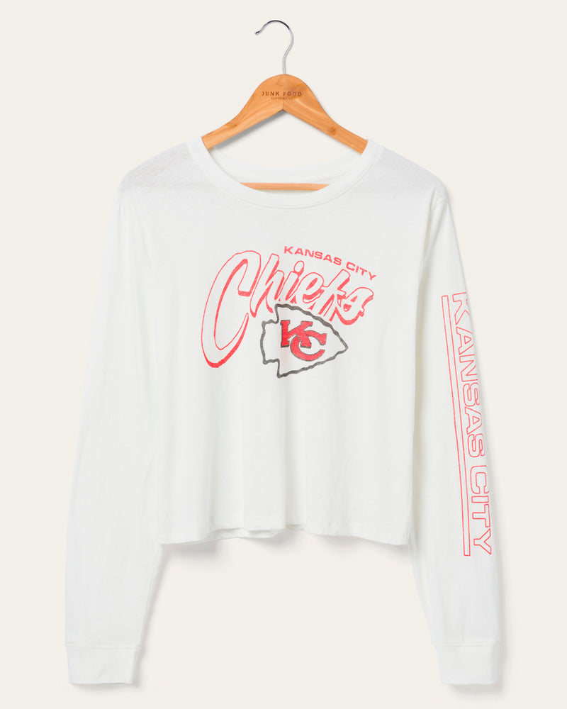 Women's Kansas City Chiefs Touchdown Long Sleeve Cropped Tee