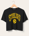 Women's Pittsburgh Steelers Blitz Mock Neck Crop Tee