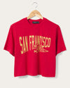 Women's San Francisco 49ers Dual Threat Mock Neck Crop Tee