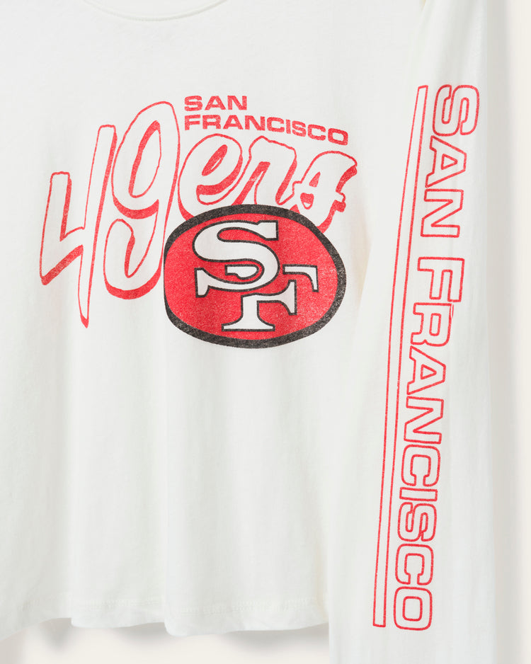 Women's San Francisco 49ers Touchdown Long Sleeve Crop Tee