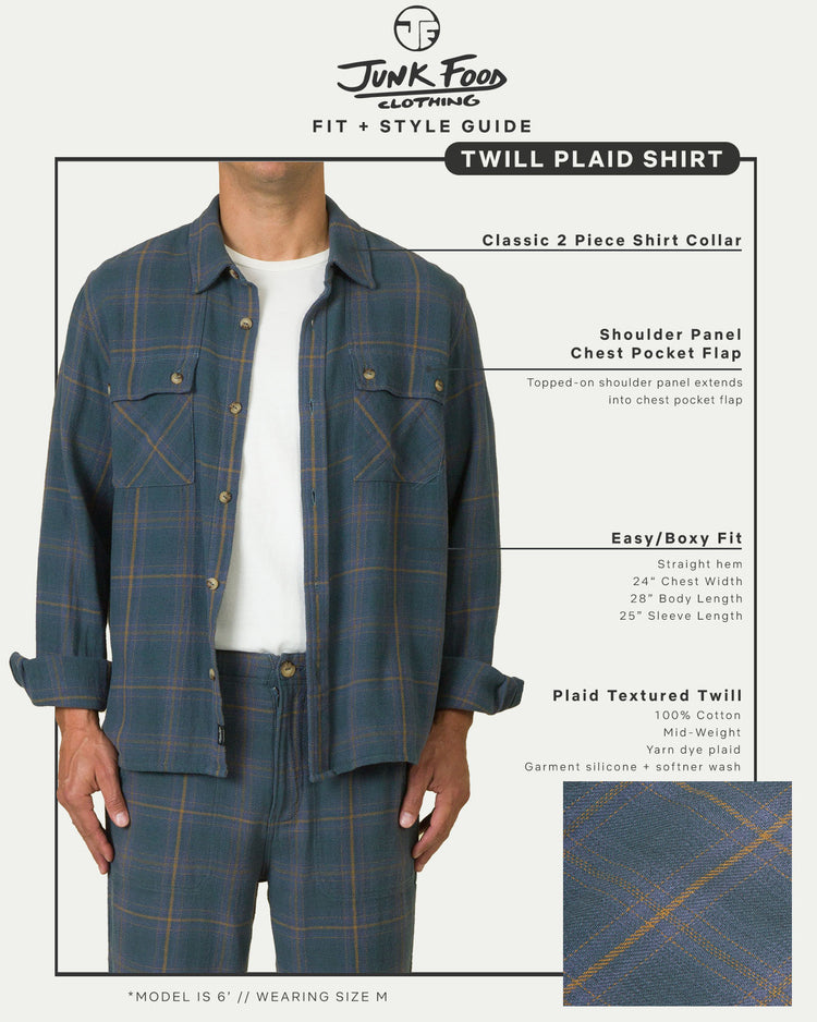 Men's Twill Plaid Boxy Shirt