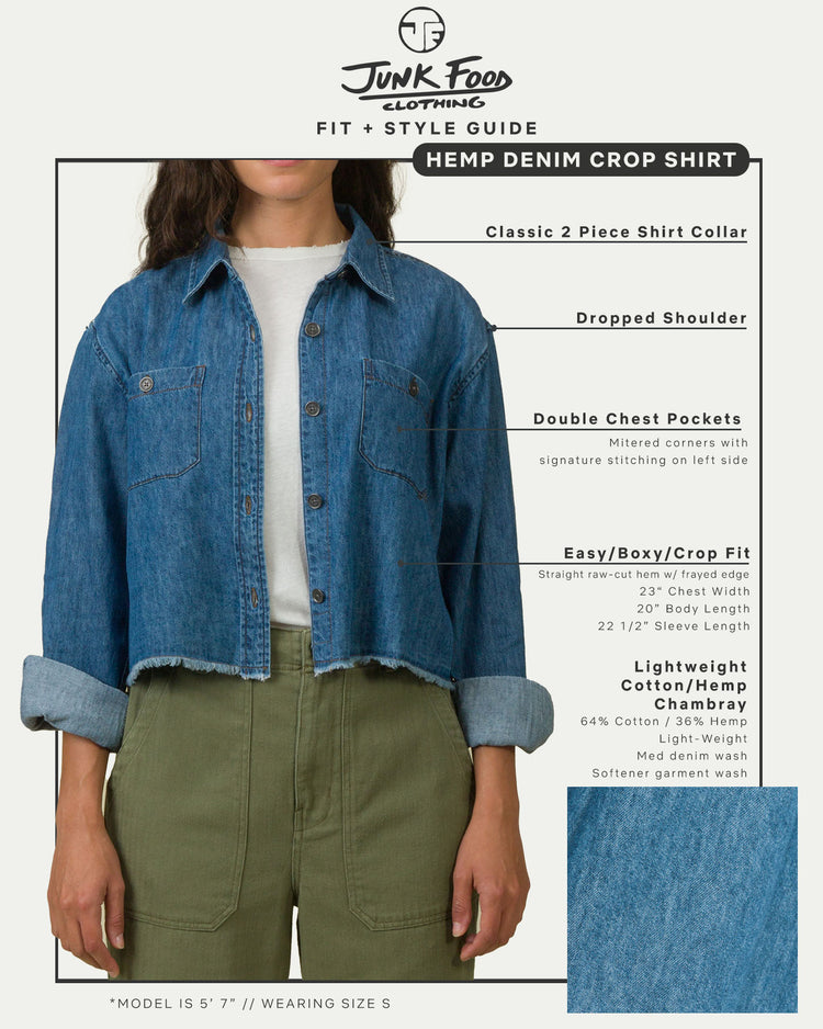 Women's Hemp Denim Crop Shirt