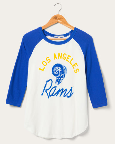 Junk Food Los Angeles Rams Long Sleeve Tie Dye Crewneck Tee