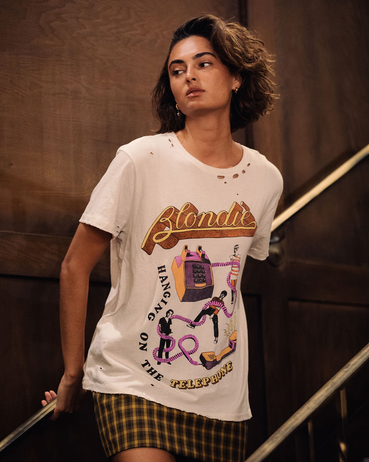 Women's Blondie Hanging On The Telephone Vintage Destroy Tee