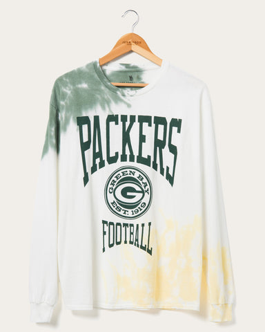 G-III Packers Womens Punt Tie-Dye Thermal T-Shirt Medium Green