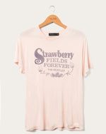 Women's The Beatles Strawberry Fields Forever Script Vintage Tissue Tee